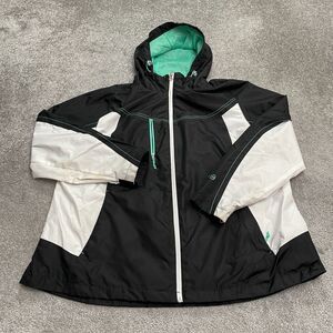 Free Country Athletx Series Windbreaker Jacket Womens 2X Black White Hoodie Zip